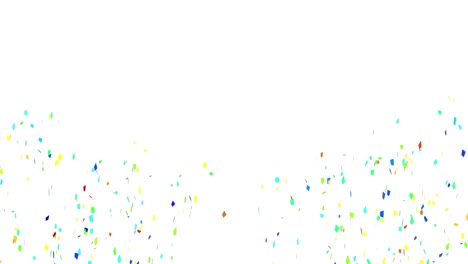 Animation-of-colourful-confetti-falling-over-white-background
