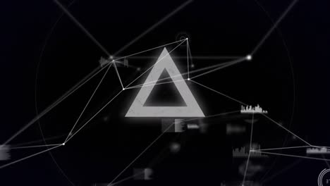 Animation-Von-Dreieck-Und-Netzwerk-Von-Verbindungen