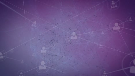 Animation-Eines-Netzwerks-Von-Verbindungen-Auf-Violettem-Hintergrund