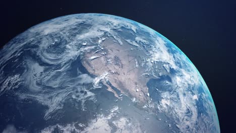 Animation-Von-Verbindungsnetzwerken-über-Dem-Planeten-Erde