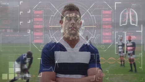 Animación-De-Interfaz-Digital-Con-Procesamiento-De-Datos-Médicos-Covid-19-Sobre-Jugadores-De-Rugby