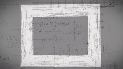 Animation-of-mathematical-equations-over-white-frame