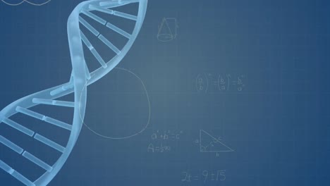 Animation-of-mathematical-equations-over-dna-strand