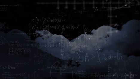 Animation-of-mathematical-equations-over-clouds