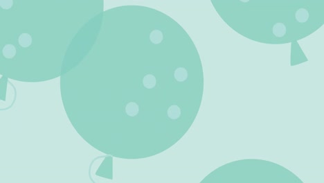 Animation-Grüner-Luftballons,-Die-Auf-Grünem-Hintergrund-Wiederholt-Werden