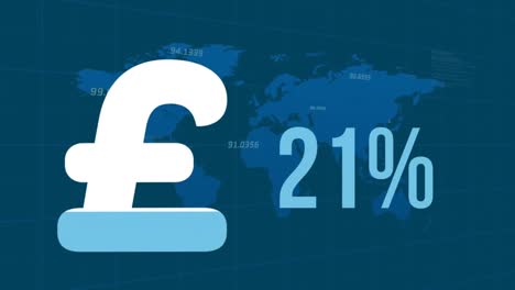 Animation-of-british-pound-sign-with-percentage-over-financial-data-processing