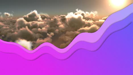 Animation-of-purple-waves-moving-over-clouds