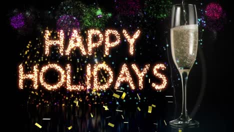 Animation-Von-Textgrüßen-Für-Ein-Frohes-Neues-Jahr-Bei-Einem-Glas-Champagner-Und-Feuerwerk