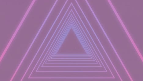 Animation-of-neon-glowing-tunnel-over-purple-background