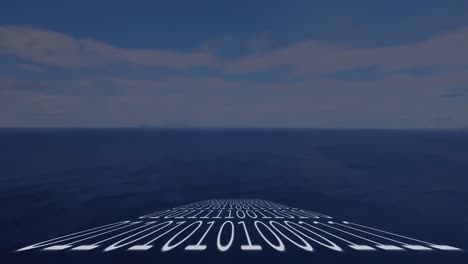 Animation-Der-Binären-Kodierung-über-Dem-Meer