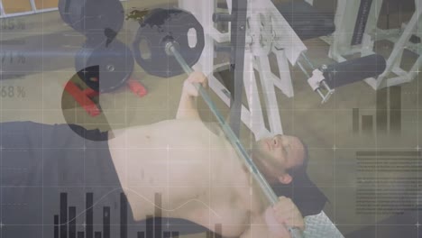 Animation-of-network-of-connections-and-data-processing-over-fit-man-exercising-in-gym