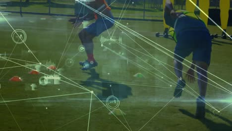 Animation-of-data-processing-and-network-of-connections-over-football-players
