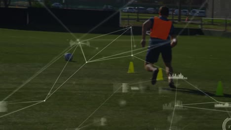 Animation-of-data-processing-and-network-of-connections-over-football-players
