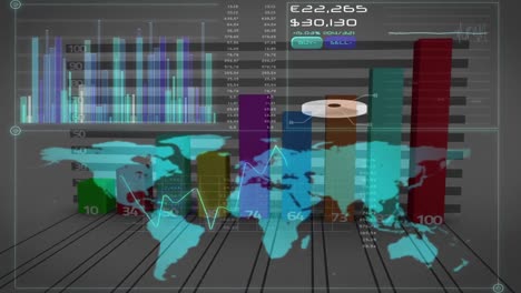 Animation-of-statistics-and-financial-data-processing-over-world-map