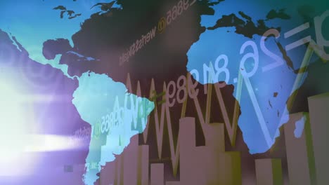 Animación-De-Estadísticas-Y-Procesamiento-De-Datos-Financieros-Sobre-El-Mapa-Mundial