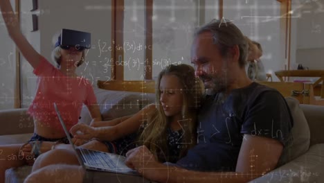 Animation-of-mathematical-drawings-and-equations-over-family-using-vr-headset