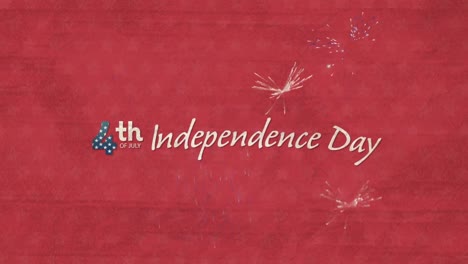 Animation-of-independence-day-text-on-red-background
