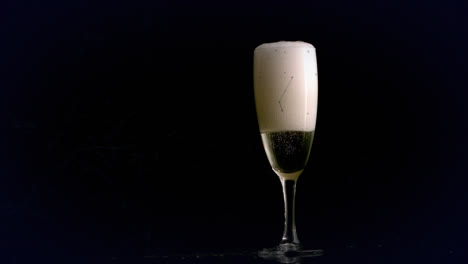 Animation-of-network-of-connections-over-glass-of-champagne