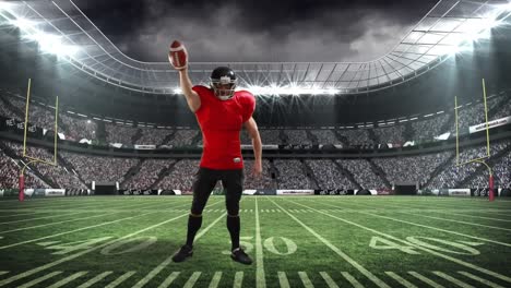 Animation-of-american-football-player-over-sports-stadium