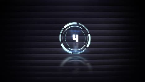 Animation-of-clock-with-rotating-hands-over-black-ribbed-background