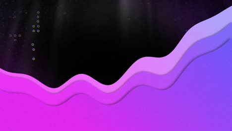 Animation-Violetter-Wellen-über-Verzerrenden-Weißen-Kreuzen-Und-Punkten-Auf-Schwarzem-Hintergrund