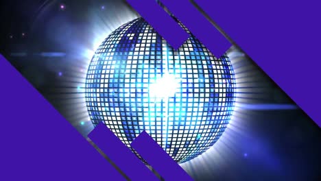 Animation-of-disco-ball-with-spotlights-and-graphic-music-equalizer