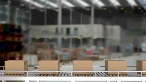 Animation-of-cardboard-boxes-on-conveyor-belt-in-warehouse
