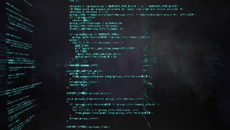 Blauer-Raucheffekt-über-Mehrere-Bildschirme-Mit-Datenverarbeitung-Vor-Schwarzem-Hintergrund