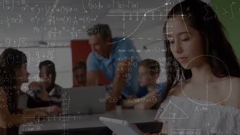 Animation-of-mathematical-equations-over-schoolchildren-using-laptop