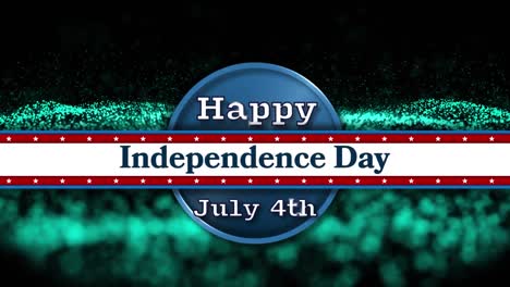 Digital-animation-of-happy-independence-day-text-banner-over-green-digital-waves-on-black-background