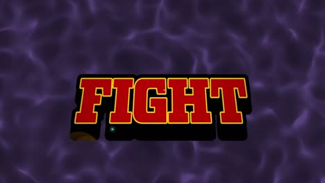 Animation-of-fight-text-over-purple-liquid-background