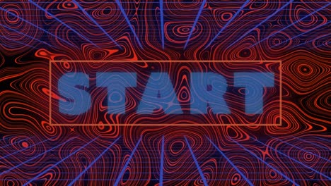 Animation-of-start-text-over-red-liquid-background
