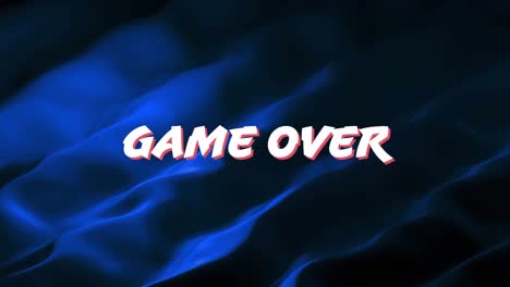 Animation-of-game-over-text-over-blue-liquid-background