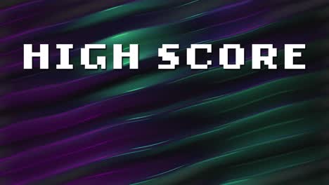 Animation-of-high-score-text-over-colourful-liquid-background