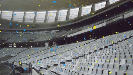 Animation-of-confetti-falling-over-stadium