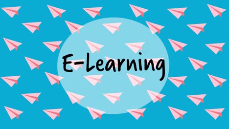 Animation-Von-E-Learning-Texten-über-Schulsymbolen