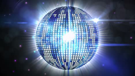 Animation-of-spot-lights-moving-over-spinning-mirror-disco-ball