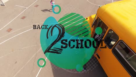 Animation-of-back-to-school-text-over-school-bus