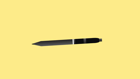 Animation-of-pen-icon-moving-on-yellow-background
