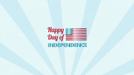 Animation-of-independence-day-text-on-white-background