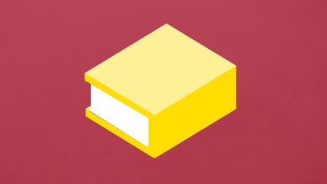 Animation-of-book-digital-icon-on-red-background