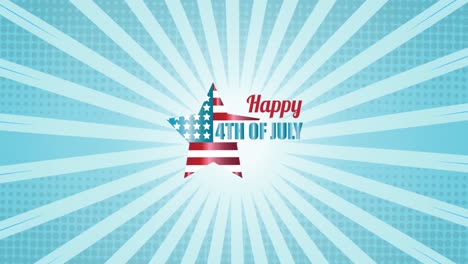 Animation-of-independence-day-text-on-blue-background