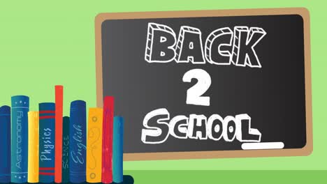 Animation-of-back-to-school-text-on-green-background