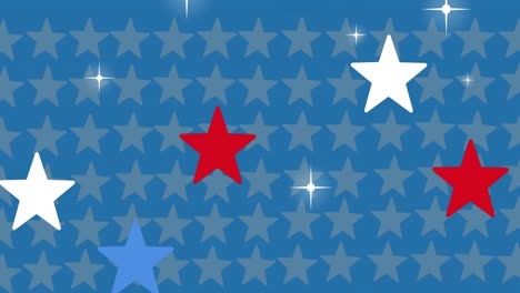 Animation-of-red-and-blue-stars-on-blue-background