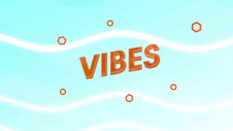 Animation-of-vibes-text-with-hexagons-on-blue-patterned-background