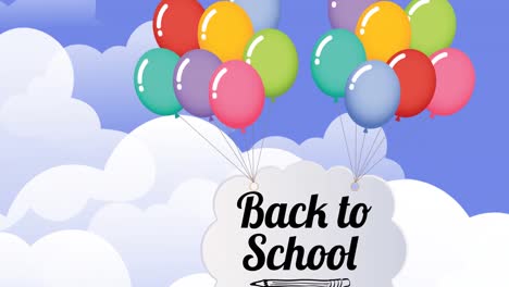 Animation-of-back-to-school-text-over-blue-sky-and-clouds