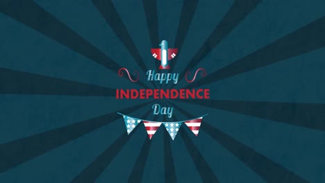 Animation-of-independence-day-text-on-blue-background