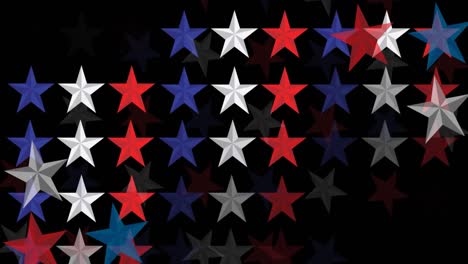 Animation-of-red-and-blue-stars-on-black-background
