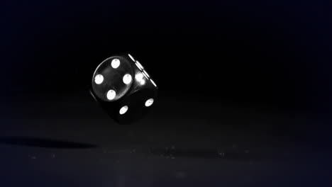 Network-of-connections-floating-over-black-casino-dice-falling-against-black-background
