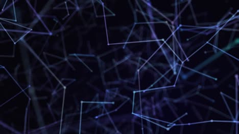 Animation-of-blue-network-of-connections-moving-on-black-background